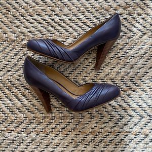 Purple high heeled shoes